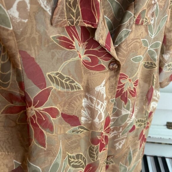 Vintage 80s Boho Floral Button-Up Blouse size 12 - Picture 13 of 15